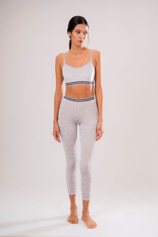 Grey Velvet Sports Leggings