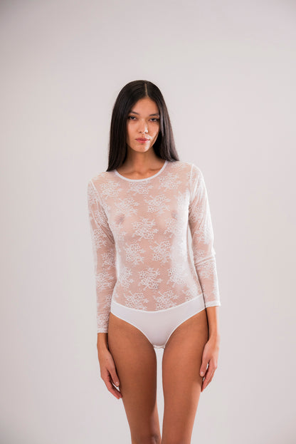 Bodysuit in white Lace